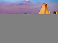 Transport ships sail on the Beijing-Hangzhou Grand Canal in Huai'an City, Jiangsu Province, China, on December 18, 2024. (