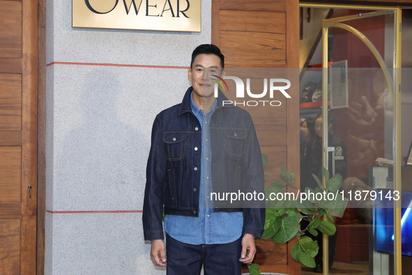 Japanese actor Kagami Tomohisa attends the opening of the department store in Taipei, Taiwan Province, China, on December 18, 2024. 