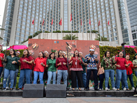 The choir group of the DKI Jakarta Provincial Government performs during the Christmas Carol to celebrate the upcoming Christmas in Jakarta,...