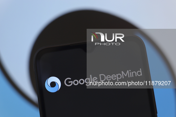 The Google DeepMind logo appears on a smartphone screen in this illustration photo in Reno, United States, on December 18, 2024. (Photo Illu...