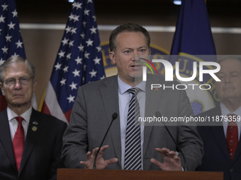 Congressman Michael Cloud (R-TX) alongside GOP members speaks about present and future border security policy during a news conference in Wa...