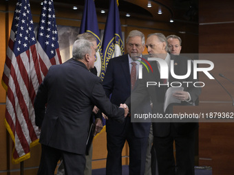 Congressional Border Security Chair Andy Biggs (R-AZ) alongside GOP members speaks about present and future border security policy during a...