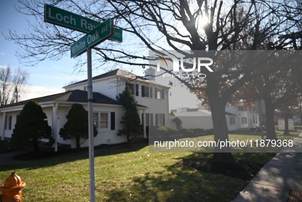 Blood is on the sidewalk and there is damage outside of Johnson Funeral Home on Loch Raven Boulevard following a mass shooting that results...