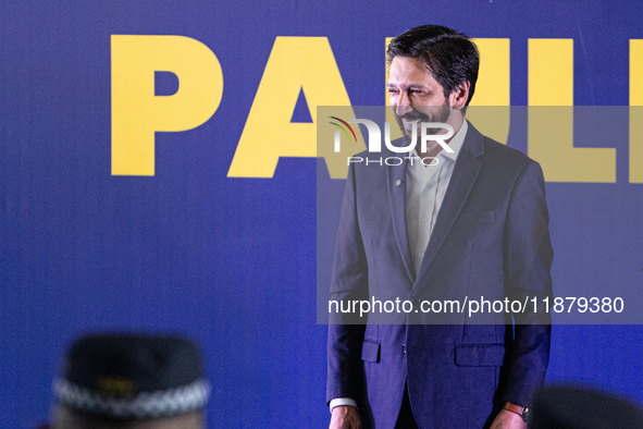 The mayor of Sao Paulo, Ricardo Nunes, participates in the presentation of the ''Medalha Heroi Paulistano'' at Praca das Artes in Sao Paulo,...