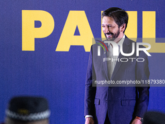 The mayor of Sao Paulo, Ricardo Nunes, participates in the presentation of the ''Medalha Heroi Paulistano'' at Praca das Artes in Sao Paulo,...