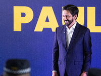 The mayor of Sao Paulo, Ricardo Nunes, participates in the presentation of the ''Medalha Heroi Paulistano'' at Praca das Artes in Sao Paulo,...