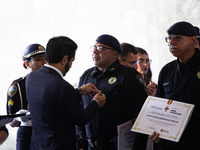 The mayor of Sao Paulo, Ricardo Nunes, participates in the presentation of the ''Medalha Heroi Paulistano'' at Praca das Artes in Sao Paulo,...