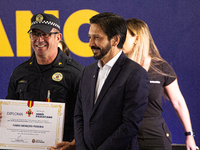 The mayor of Sao Paulo, Ricardo Nunes, participates in the presentation of the ''Medalha Heroi Paulistano'' at Praca das Artes in Sao Paulo,...