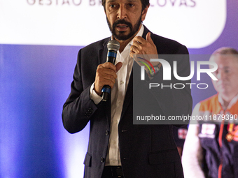 The mayor of Sao Paulo, Ricardo Nunes, participates in the presentation of the ''Medalha Heroi Paulistano'' at Praca das Artes in Sao Paulo,...