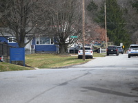 SWAT and police work on a barricaded situation at a home in the area of Virginia Avenue and Bosley Avenue in Cockeysville, Maryland, United...