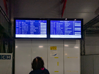 Train services at Munich Central Station are suspended due to people on the track in Munich, Bavaria, Germany, on December 18, 2024. (