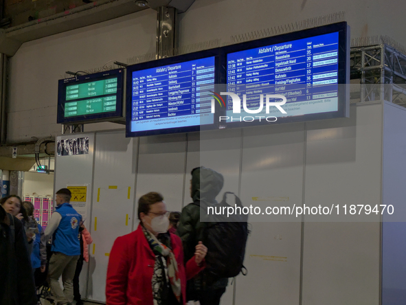 Train services at Munich Central Station are suspended due to people on the track in Munich, Bavaria, Germany, on December 18, 2025. 