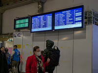 Train services at Munich Central Station are suspended due to people on the track in Munich, Bavaria, Germany, on December 18, 2025. (