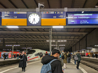 Train services at Munich Central Station are suspended due to people on the track in Munich, Bavaria, Germany, on December 18, 2024. (