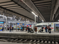 Train services at Munich Central Station are suspended due to people on the track in Munich, Bavaria, Germany, on December 18, 2024. (