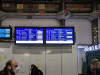 Train services at Munich Central Station are suspended due to people on the track in Munich, Bavaria, Germany, on December 18, 2024. (