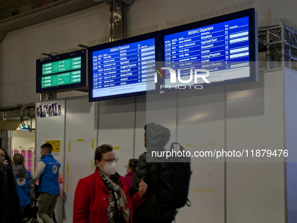 Train services at Munich Central Station are suspended due to people on the track in Munich, Bavaria, Germany, on December 18, 2024. 