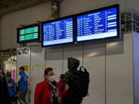 Train services at Munich Central Station are suspended due to people on the track in Munich, Bavaria, Germany, on December 18, 2024. (