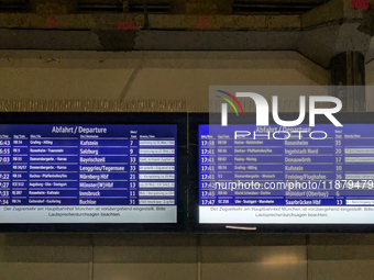 Train services at Munich Central Station are suspended due to people on the track in Munich, Bavaria, Germany, on December 18, 2024. (