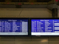 Train services at Munich Central Station are suspended due to people on the track in Munich, Bavaria, Germany, on December 18, 2024. (