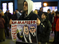 A protest takes place in front of the Sofia Court House in Sofia, Bulgaria, on December 18, 2024, against the procedure for the election of...