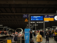 Train services at Munich Central Station are suspended due to people on the track in Munich, Bavaria, Germany, on December 18, 2024. (