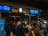 Train services at Munich Central Station are suspended due to people on the track in Munich, Bavaria, Germany, on December 18, 2024. (