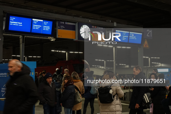 Train services at Munich Central Station are suspended due to people on the track in Munich, Bavaria, Germany, on December 18, 2024. 