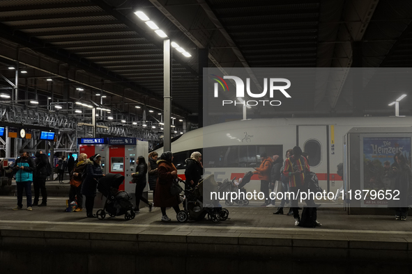 Train services at Munich Central Station are suspended due to people on the track in Munich, Bavaria, Germany, on December 18, 2024. 