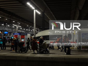 Train services at Munich Central Station are suspended due to people on the track in Munich, Bavaria, Germany, on December 18, 2024. (