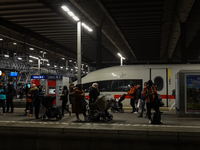 Train services at Munich Central Station are suspended due to people on the track in Munich, Bavaria, Germany, on December 18, 2024. (