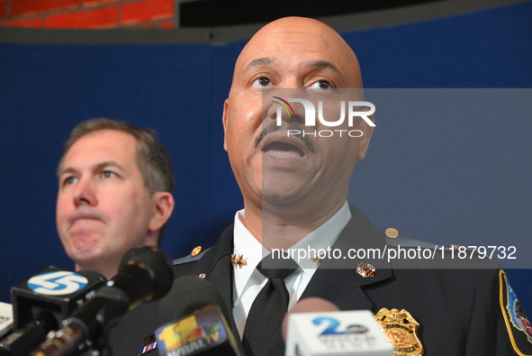 Police hold a news conference at the Public Safety Building to discuss the latest information in the mass shooting investigation outside of...