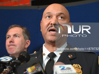 Police hold a news conference at the Public Safety Building to discuss the latest information in the mass shooting investigation outside of...