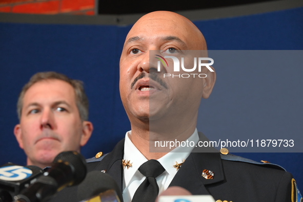 Police hold a news conference at the Public Safety Building to discuss the latest information in the mass shooting investigation outside of...