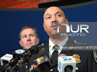 Police hold a news conference at the Public Safety Building to discuss the latest information in the mass shooting investigation outside of...