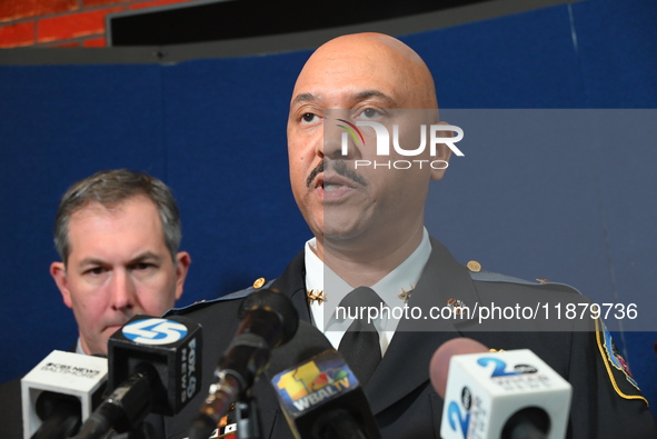 Police hold a news conference at the Public Safety Building to discuss the latest information in the mass shooting investigation outside of...