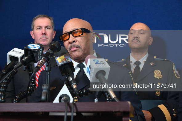 Police hold a news conference at the Public Safety Building to discuss the latest information in the mass shooting investigation outside of...