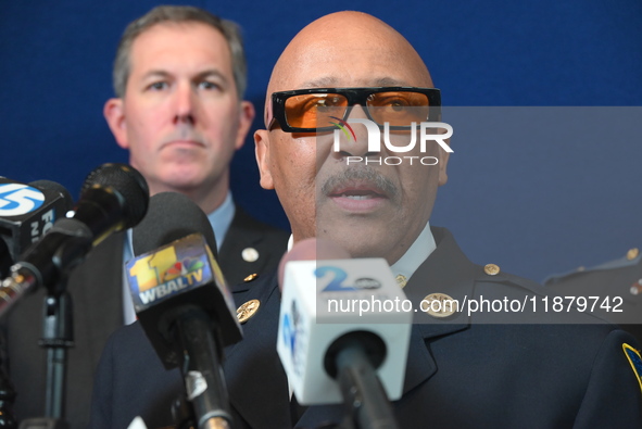 Police hold a news conference at the Public Safety Building to discuss the latest information in the mass shooting investigation outside of...