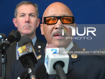 Police hold a news conference at the Public Safety Building to discuss the latest information in the mass shooting investigation outside of...