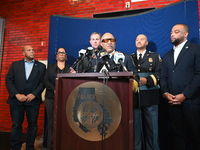 Police hold a news conference at the Public Safety Building to discuss the latest information in the mass shooting investigation outside of...