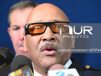 Police hold a news conference at the Public Safety Building to discuss the latest information in the mass shooting investigation outside of...