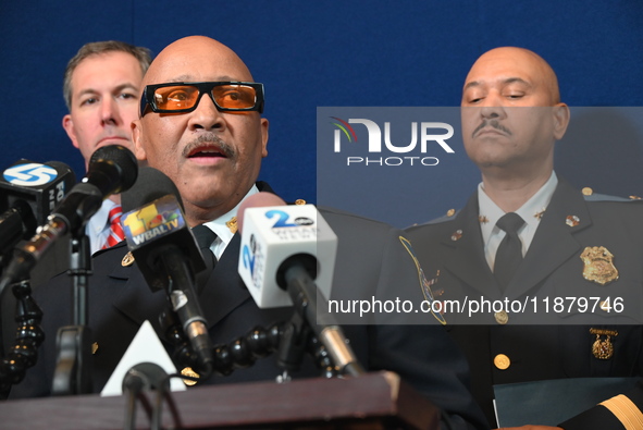 Police hold a news conference at the Public Safety Building to discuss the latest information in the mass shooting investigation outside of...