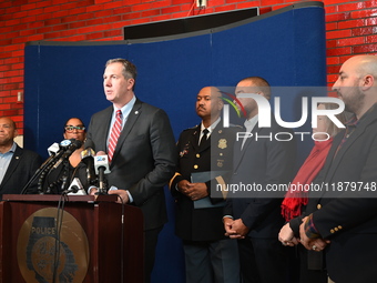 Police hold a news conference at the Public Safety Building to discuss the latest information in the mass shooting investigation outside of...