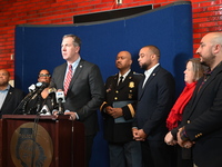 Police hold a news conference at the Public Safety Building to discuss the latest information in the mass shooting investigation outside of...