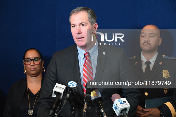 Police hold a news conference at the Public Safety Building to discuss the latest information in the mass shooting investigation outside of...