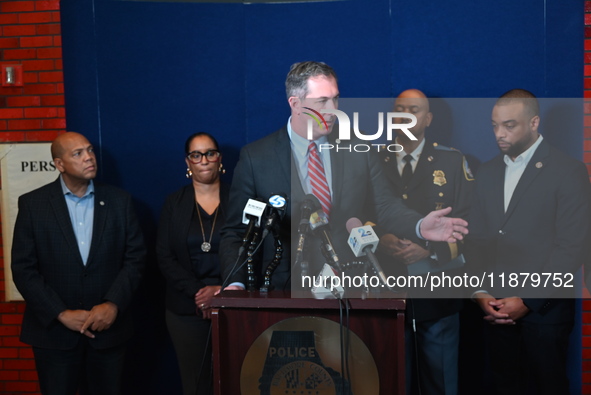 Police hold a news conference at the Public Safety Building to discuss the latest information in the mass shooting investigation outside of...