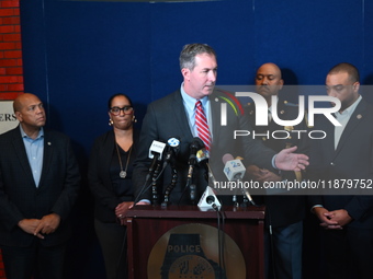 Police hold a news conference at the Public Safety Building to discuss the latest information in the mass shooting investigation outside of...