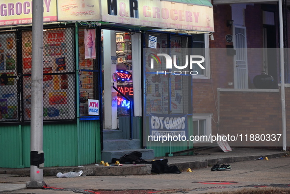 A 31-year-old man dies after being shot multiple times outside of M & P Grocery in Baltimore, Maryland, United States, on December 18, 2024....