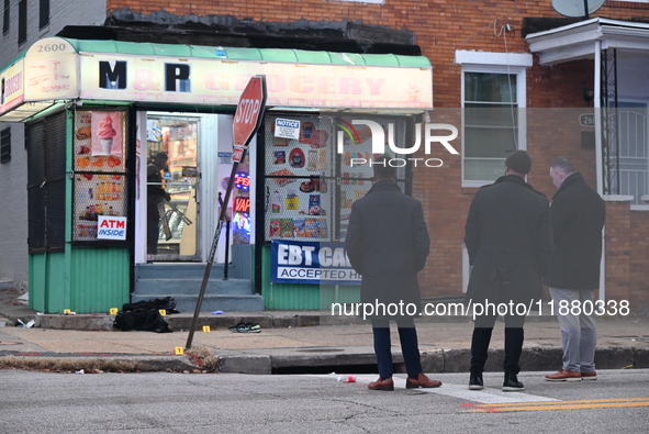 A 31-year-old man dies after being shot multiple times outside of M & P Grocery in Baltimore, Maryland, United States, on December 18, 2024....