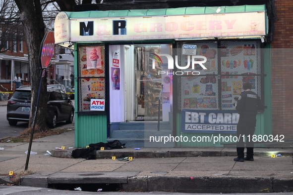 A 31-year-old man dies after being shot multiple times outside of M & P Grocery in Baltimore, Maryland, United States, on December 18, 2024....